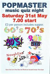 Social Event - Popmaster Quiz May 31st